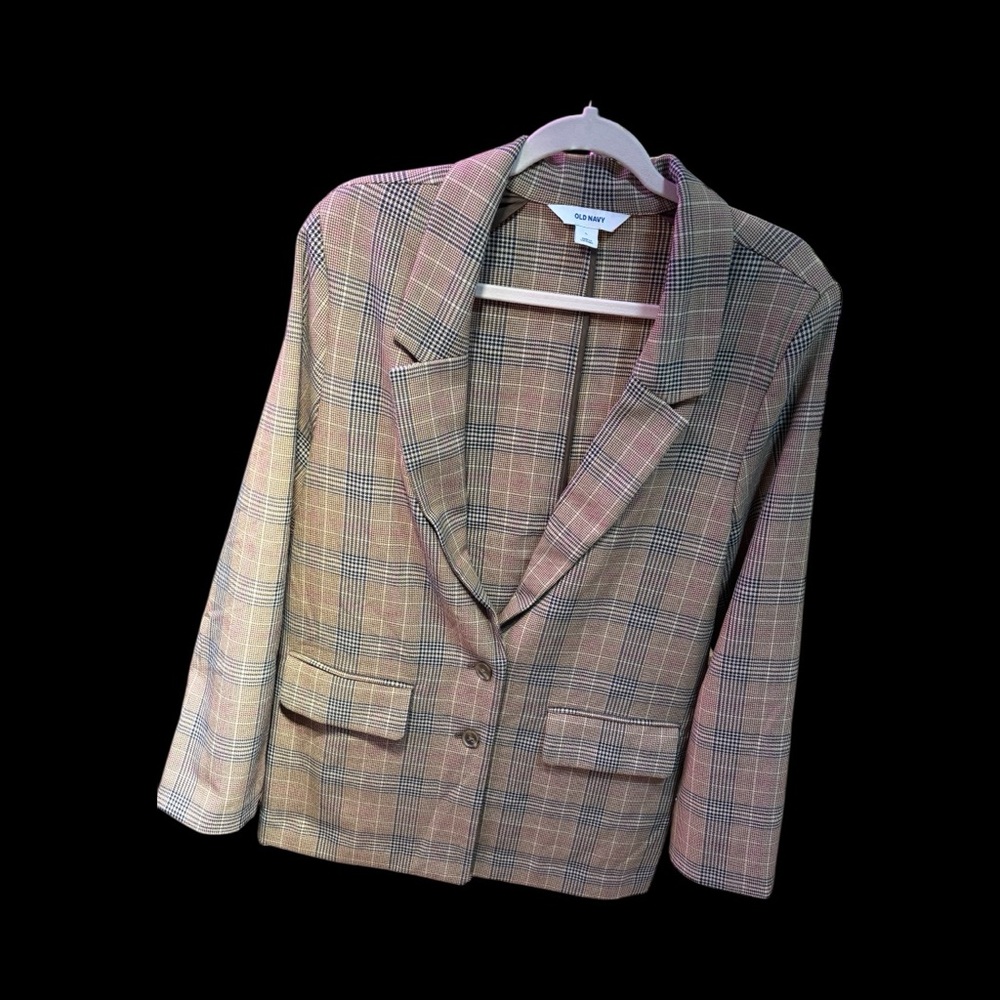 Old Navy Houndstooth Plaid Blazer Jacket - L
